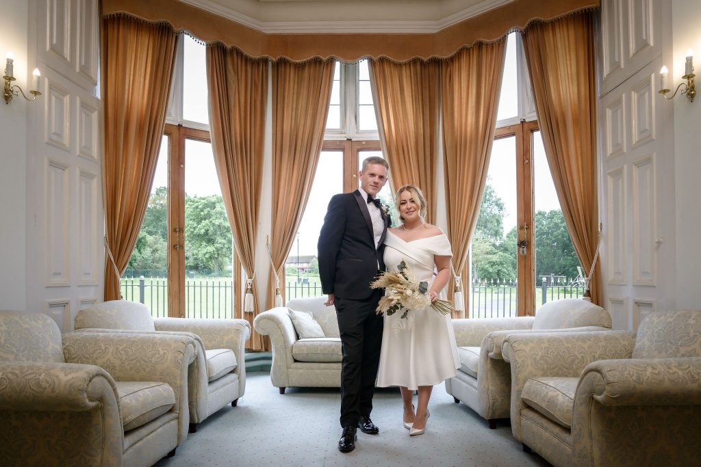 Runcorn Town Hall Wedding Photos: Bride & Groom in Elegant Portraits