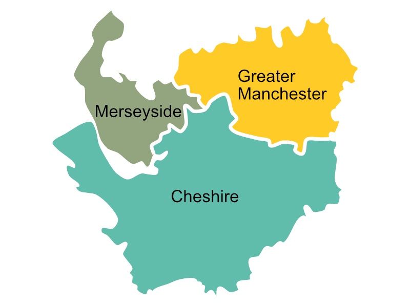 county regional maps of Cheshire, Greater Manchester and Merseyside | Photography by Michael Pardoe | Runcorn | Cheshire